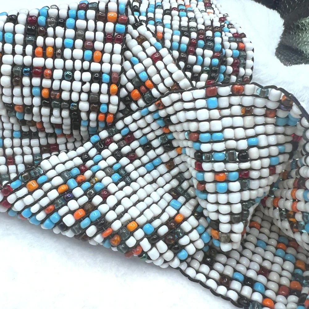 vintage Belt Stretch Glass Seed Bead Boho Handcrafted 15-28